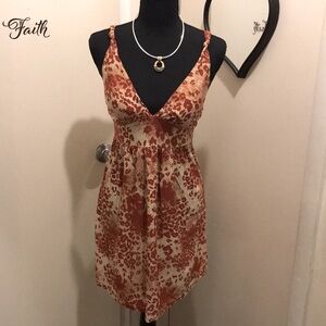 Orange and Cream Size Medium Sleeveless Dress